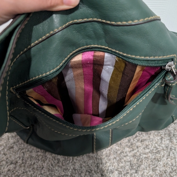 Tignanello Dark Green Leather Shoulder/Hobo Bag - Picture 11 of 14